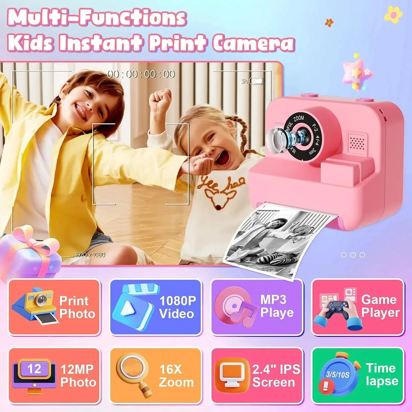 MagiPrint Kids' Instant Print Camera – Capture and Print Moments Instantly!