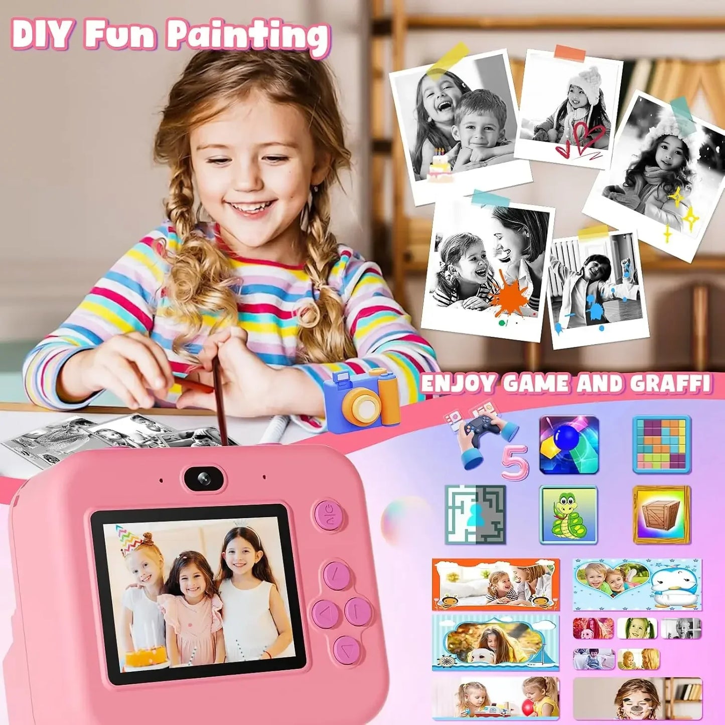 MagiPrint Kids' Instant Print Camera – Capture and Print Moments Instantly!