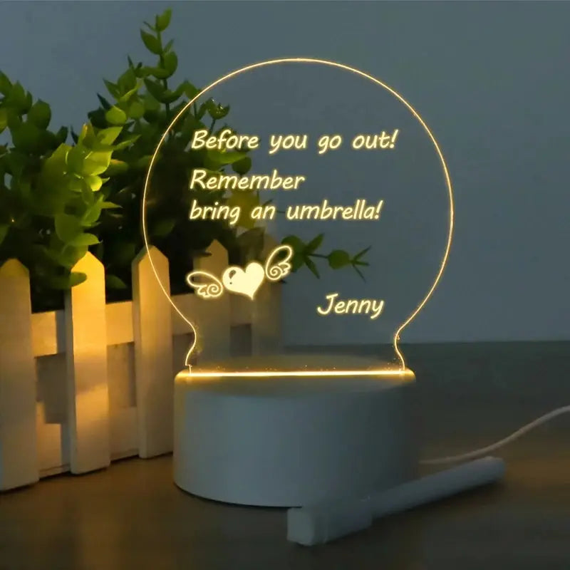 Creative LED Writing Board Notepad – 3D Visual Desk Lamp for Gifts & Home Decor