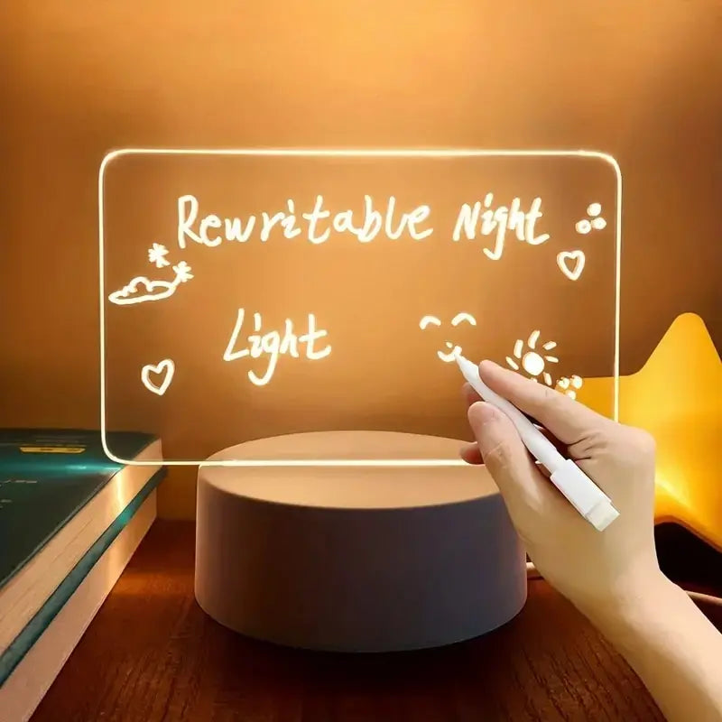 Creative LED Writing Board Notepad – 3D Visual Desk Lamp for Gifts & Home Decor