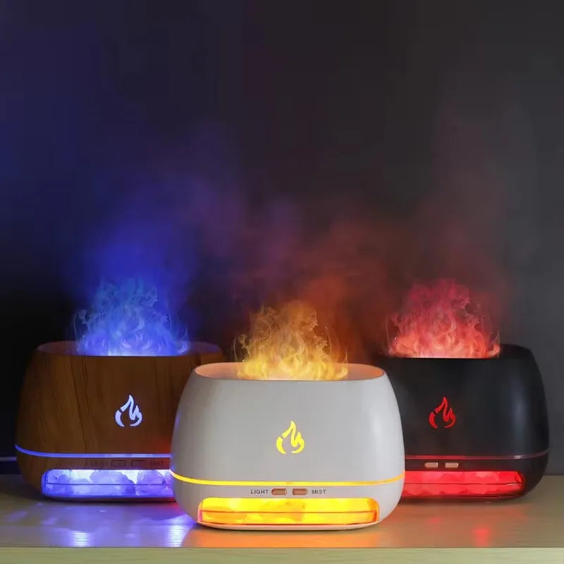 Mini Ultrasonic Aroma Diffuser – 3D Flame Essential Oils Diffuser for Aromatherapy & Air Freshening