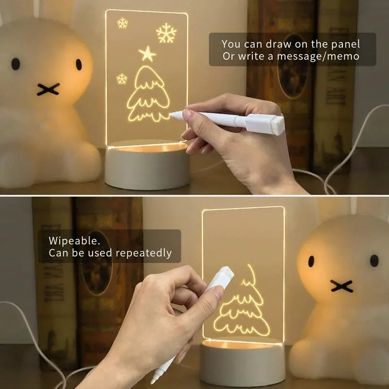 Creative LED Writing Board Notepad – 3D Visual Desk Lamp for Gifts & Home Decor