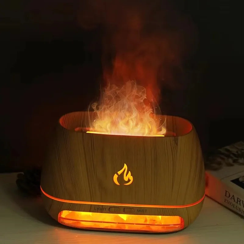 Mini Ultrasonic Aroma Diffuser – 3D Flame Essential Oils Diffuser for Aromatherapy & Air Freshening